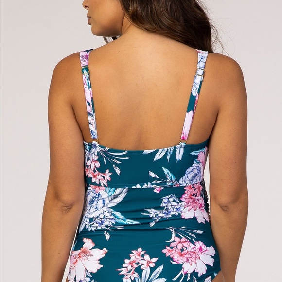 PinkBlush Jade Floral Waist Tie Maternity One-Piece Swimsuit Size Small - Picture 3 of 14